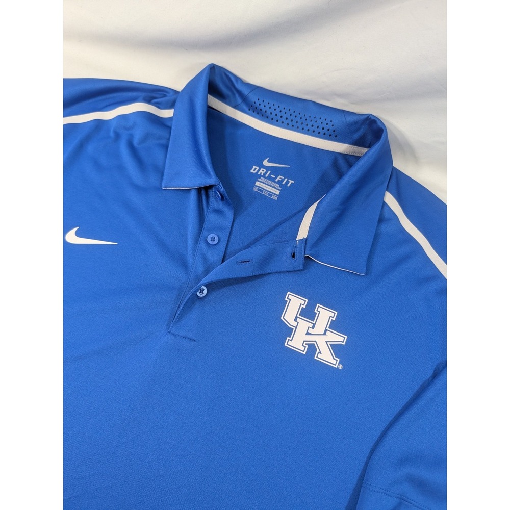 Nike Dri-Fit Kentucky Wildcats blue performance polo shirt Adult Men's XXL Vent